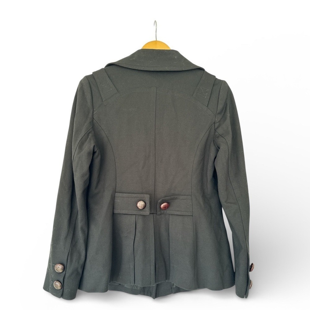 Womens Black Military Style Jacket Button Up Collared Cropped Fit NWOT Bailey 44 - Picture 2 of 4